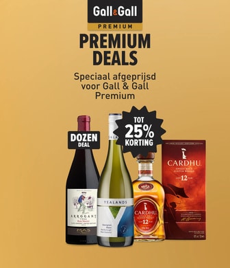 Premium deals. Speciaal afgeprijsd voor Gall & Gall premium tot 25% korting